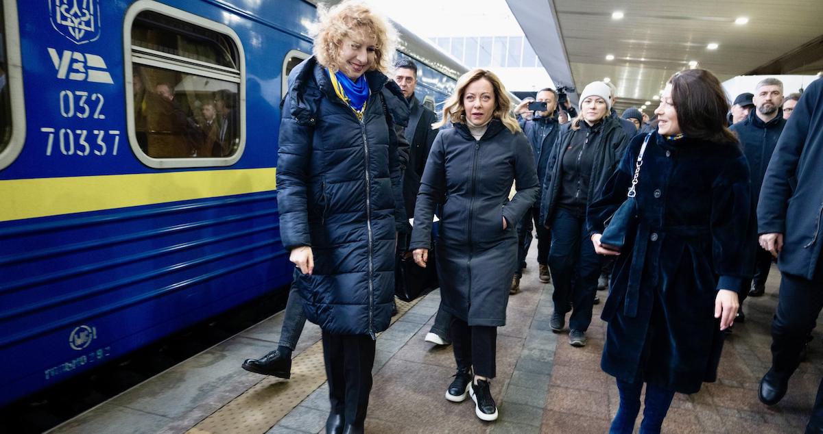 La presidente del Consiglio Giorgia Meloni è in Ucraina