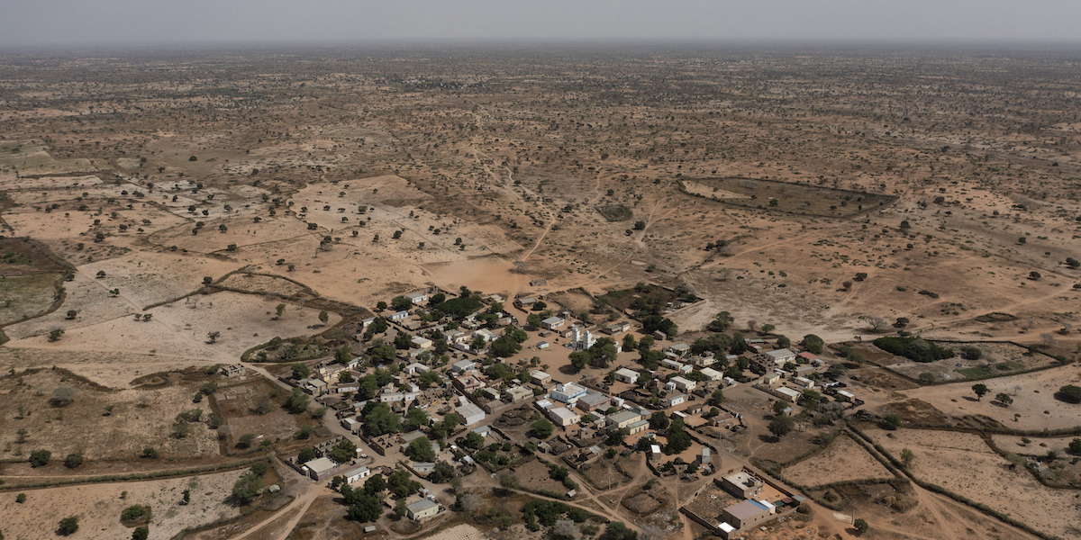 Un zona arida del Senegal che fa parte del Sahel, vista dall'alto