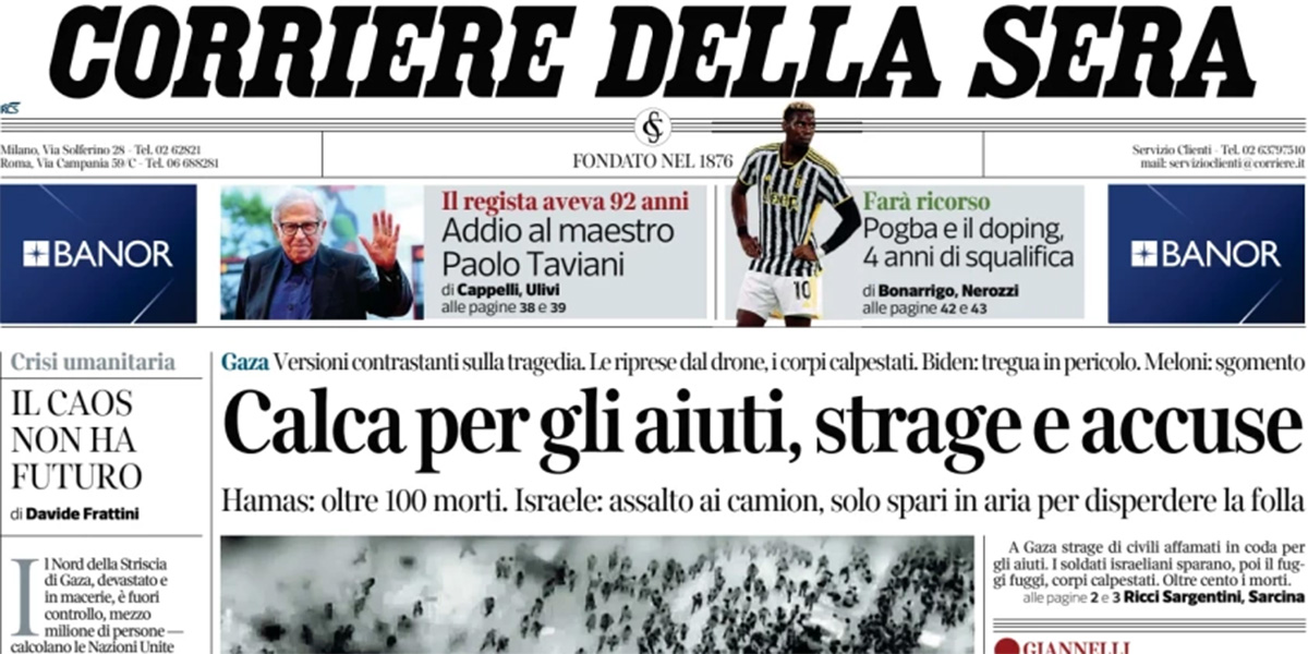 Le prime pagine di oggi