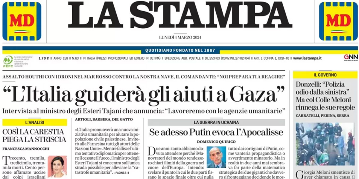 Le prime pagine di oggi