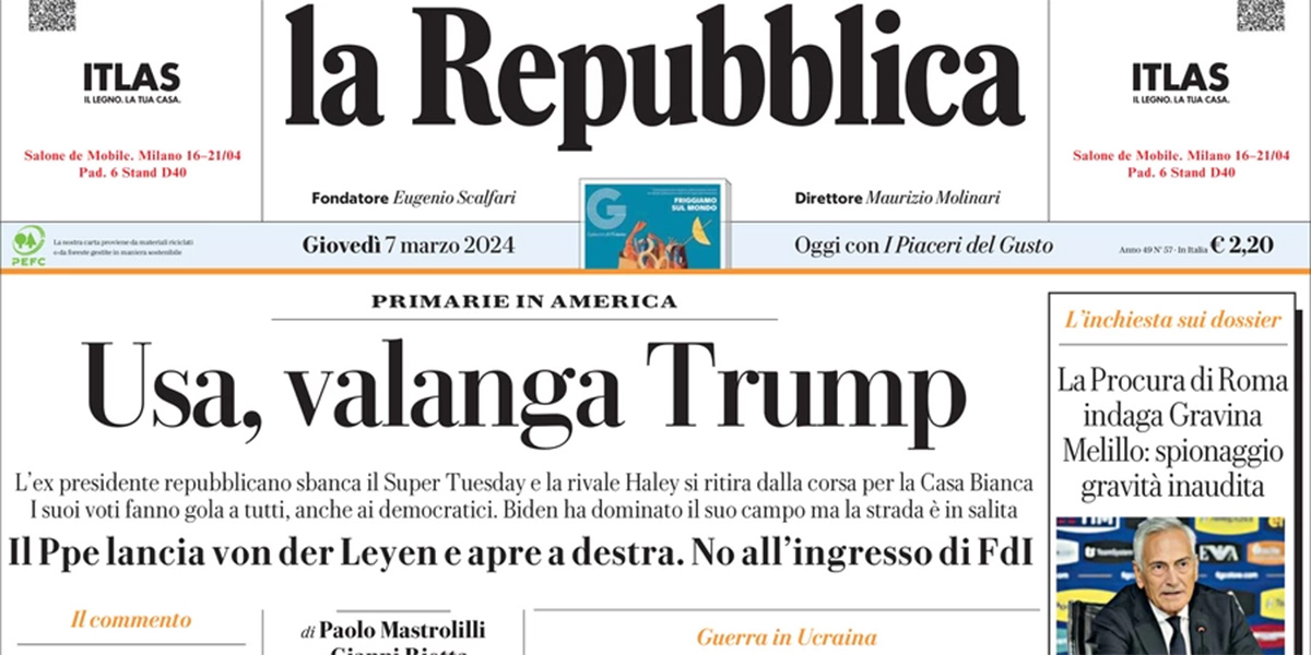 Le prime pagine di oggi