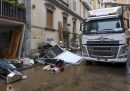 Danni provocati dalla pioggia in una strada del Vomero, a Napoli