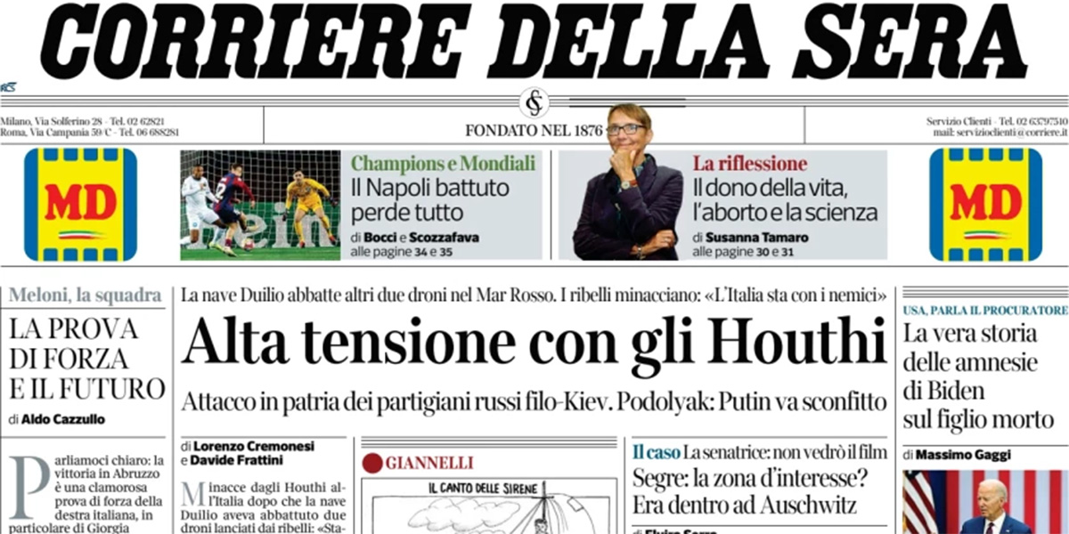 Le prime pagine di oggi