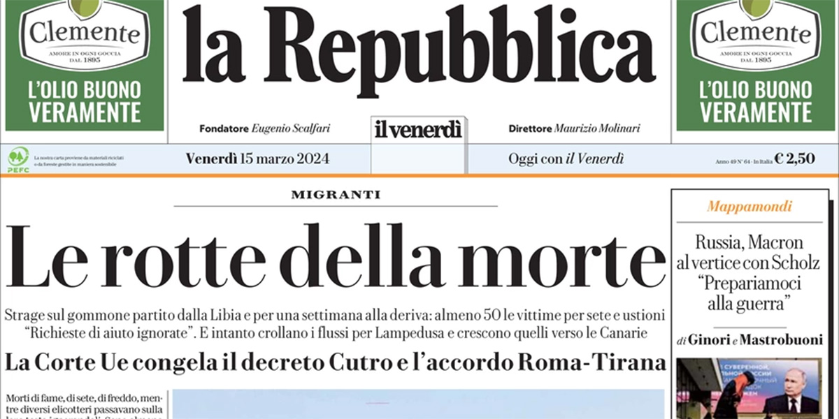 Le prime pagine di oggi