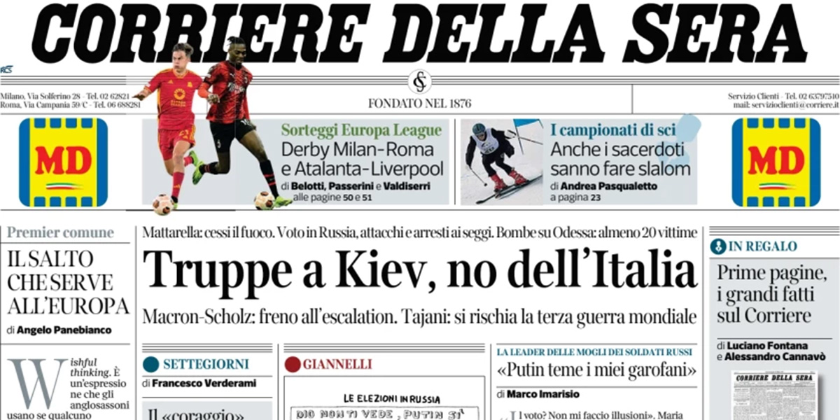 Le prime pagine di oggi