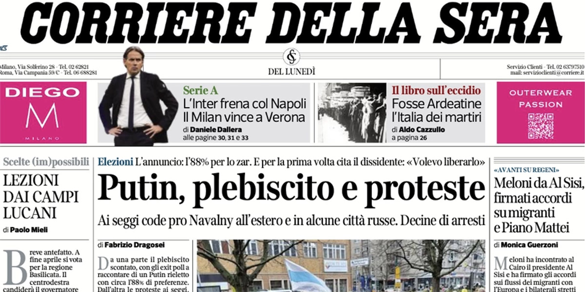 Le prime pagine di oggi