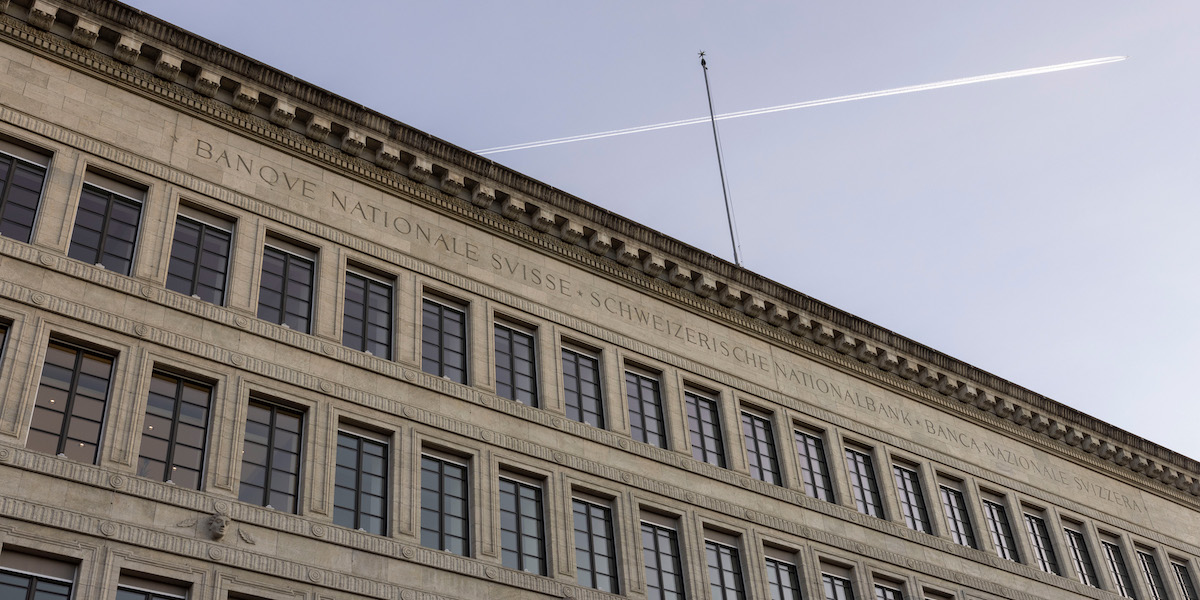 Foto della sede della banca centrale svizzera