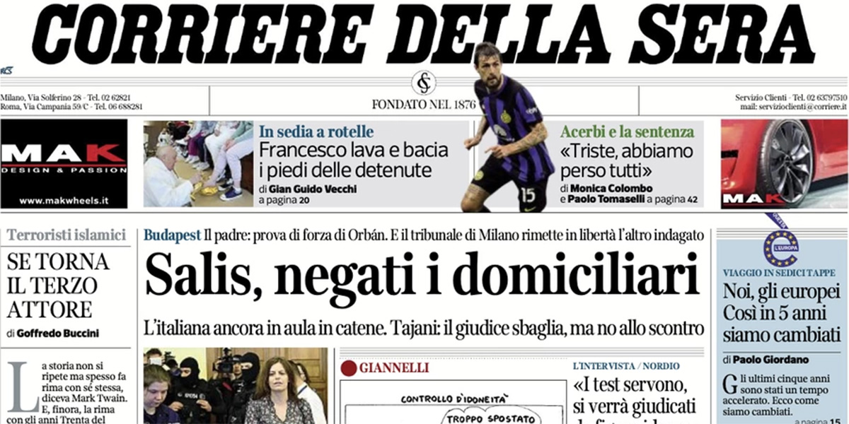 Le prime pagine di oggi