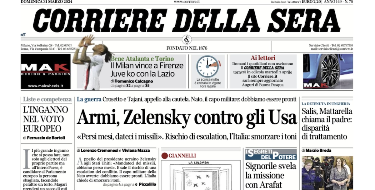 Le prime pagine di oggi