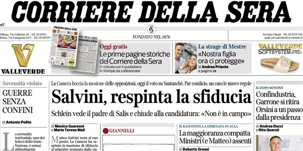 Le prime pagine di oggi