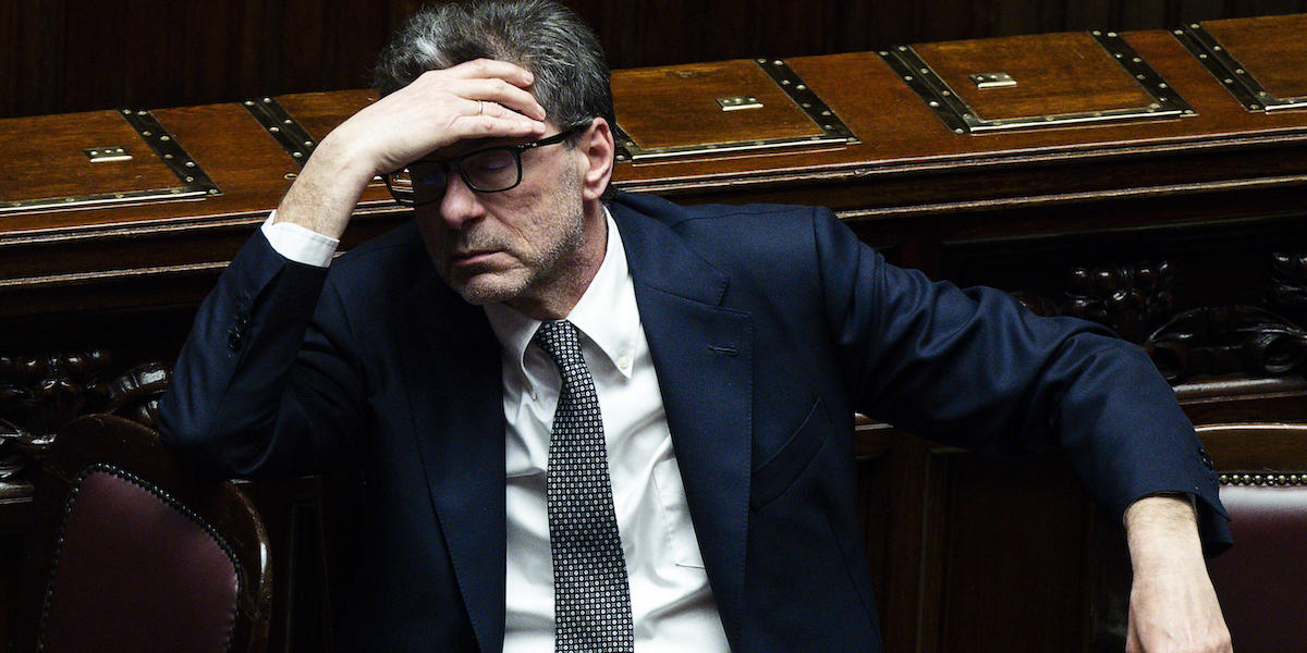 Il ministro dell'Economia Giancarlo Giorgetti in aula alla Camera, il 27 marzo 2024 (ANGELO CARCONI/ANSA)