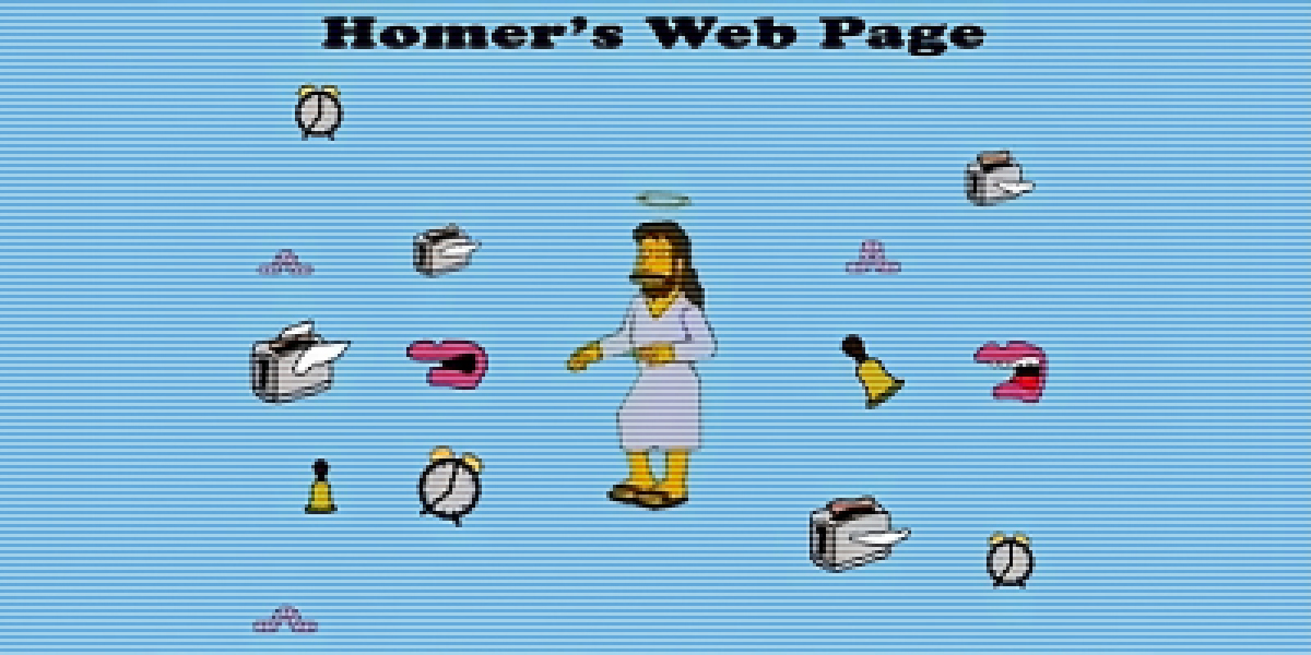 La homepage del sito personale di Homer in una vecchia puntata dei Simpson