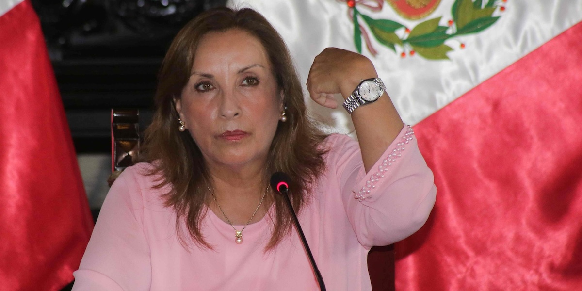 La presidente del Perù Dina Boluarte (EPA/STRINGER/ANSA)