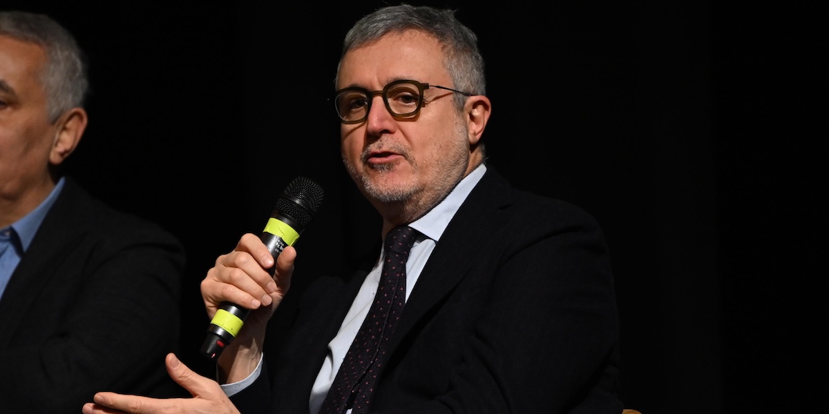 Alessandro Barbano durante un evento a Roma, 27 febbraio 2024