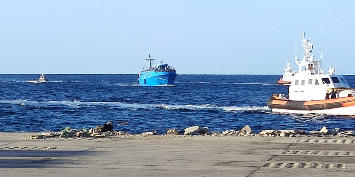 Il molo di Lampedusa (ANSA/Elio Desiderio)