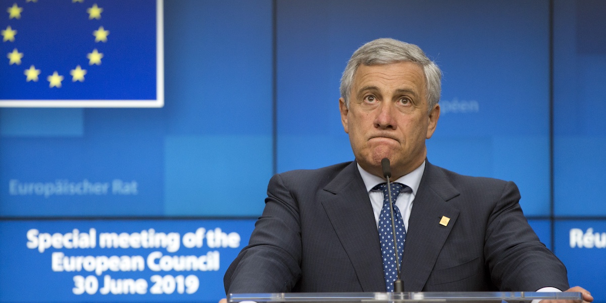 Antonio Tajani nel 2019 (AP Photo/Virginia Mayo)