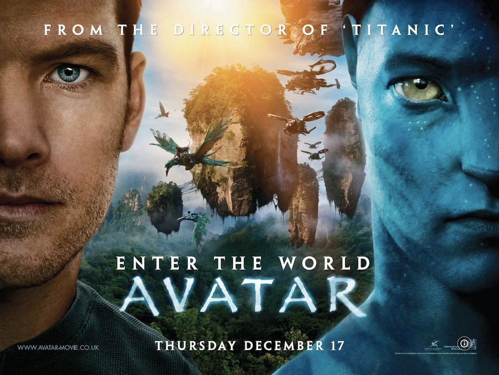 Una locandina per pubblicizzare Avatar nel Regno Unito
