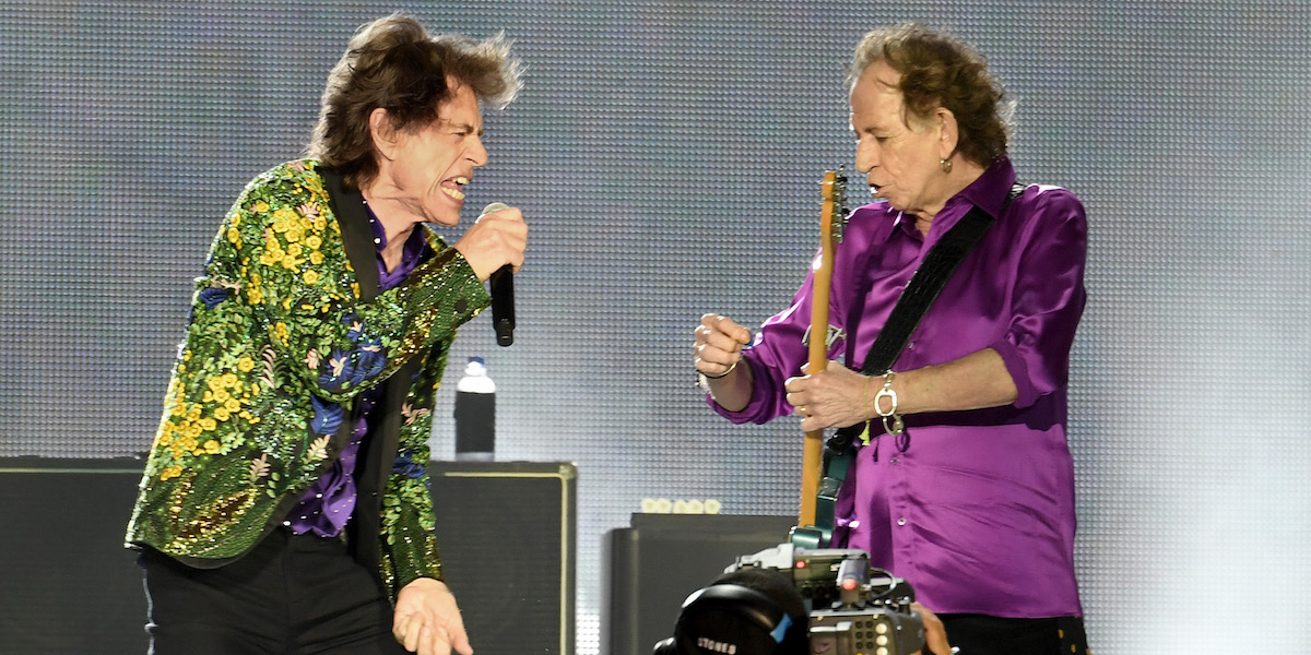 I Rolling Stones durante un concerto a Pasadena, in California, 22 agosto 2019 (Kevin Winter/Getty Images)