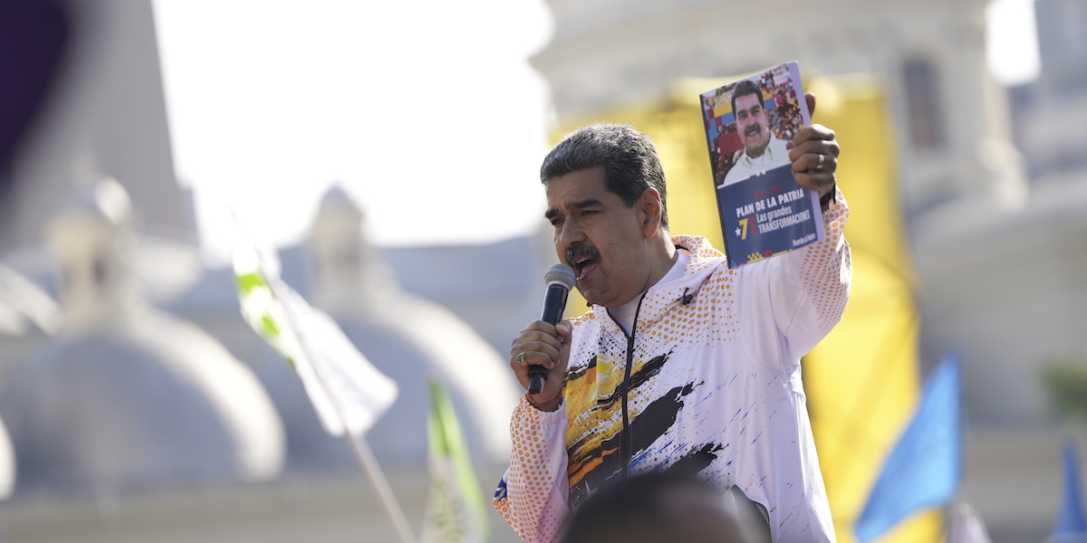 Il presidente del Venezuela Nicolás Maduro (AP Photo/Matias Delacroix)