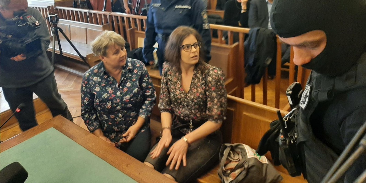 Ilaria Salis, la 39enne milanese in tribunale a Budapest, il 28 marzo (ANSA/Enrico Martinelli)