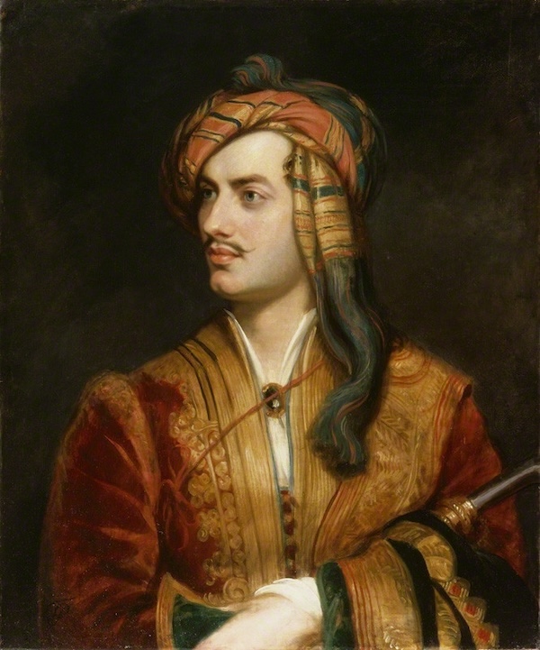 La replica di un ritratto di Lord Byron vestito in abiti albanesi dipinta da Thomas Phillips nel 1835 circa