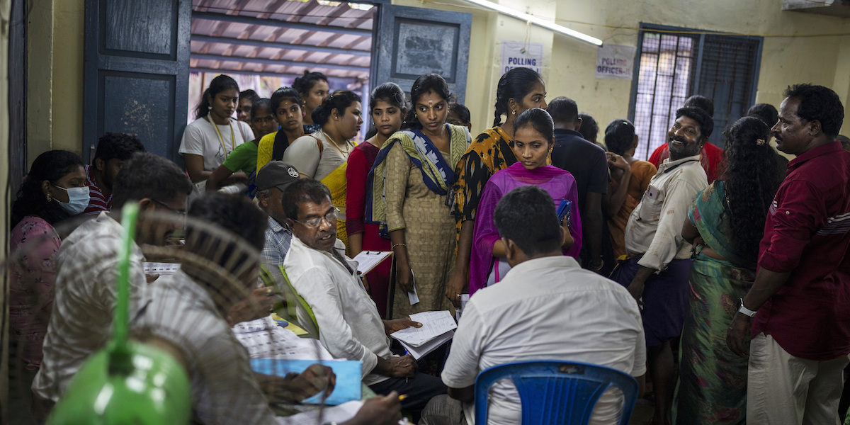 Un seggio a Chennai, nello stato del Tamil Nadu. (AP Photo/Altaf Qadri)