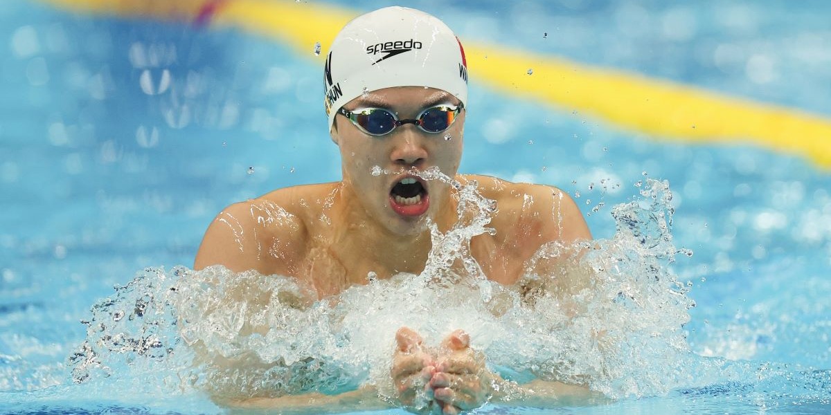 Il nuotatore cinese Wang Shun, vincitore dell'oro nei 200 metri misti individuali a Tokyo ( Lintao Zhang/Getty Images)
