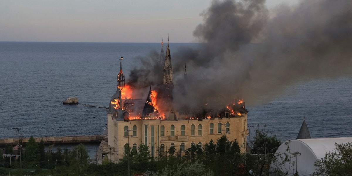 L'edificio colpito a Odessa