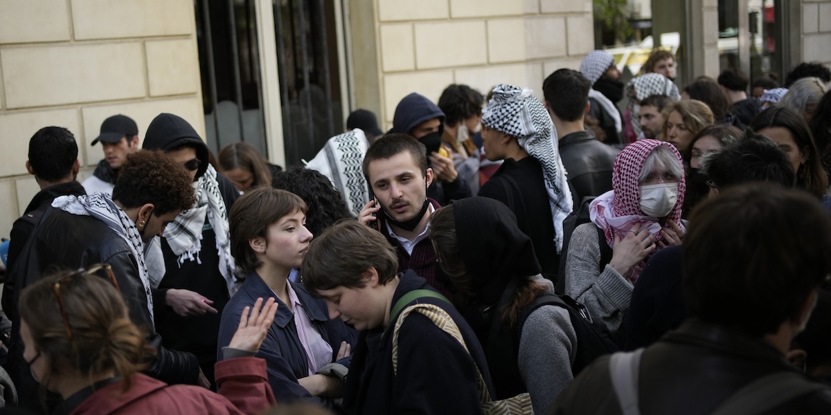 In Paris the police evicted dozens of pro-Palestine protesters who occupied the atrium of the Sciences Po university