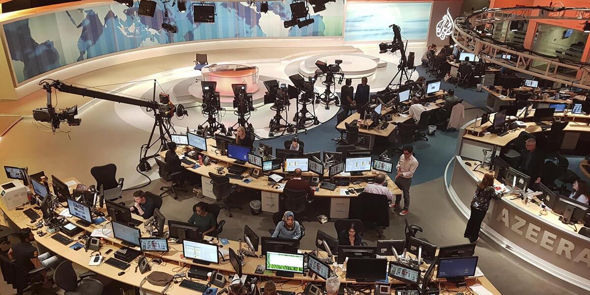 La principale redazione di Al Jazeera a Doha, in Qatar (AP Photo/Malak Harb, File)