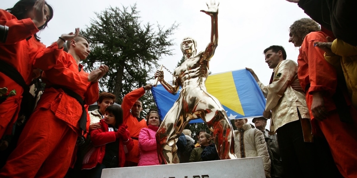 L'inaugurazione della statua nel 2005 (Damir Sagolj/Reuters)