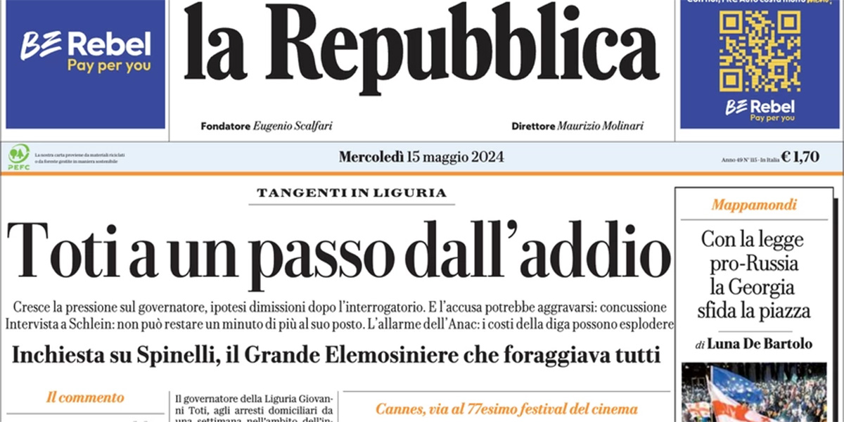 Le prime pagine di oggi