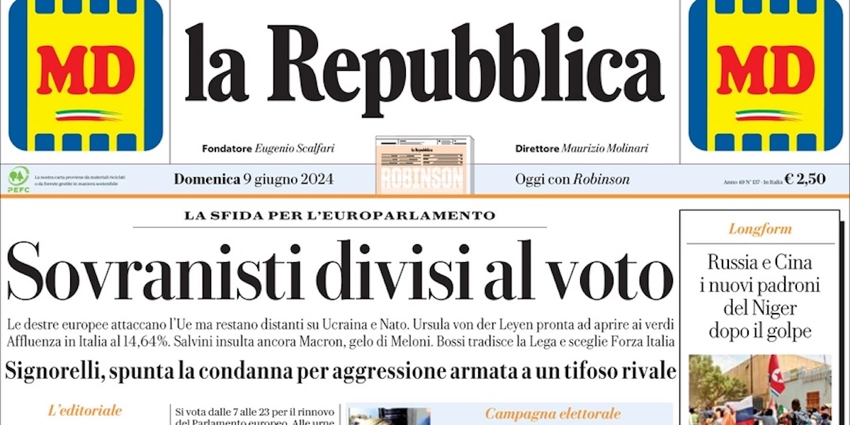 Le prime pagine di oggi