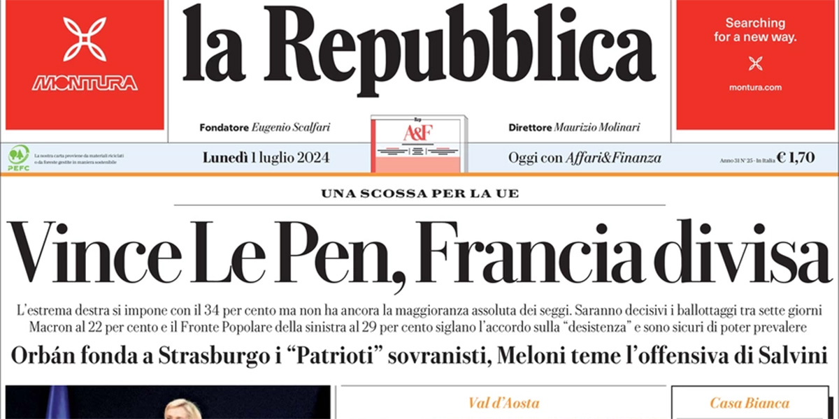 Le prime pagine di oggi
