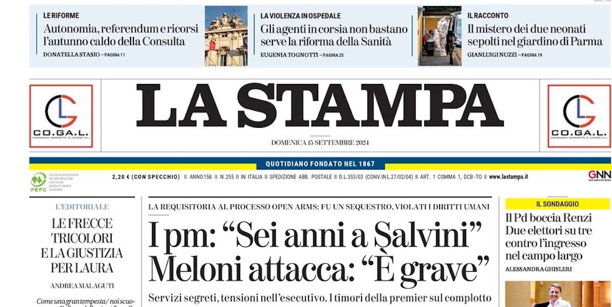 Le prime pagine di oggi