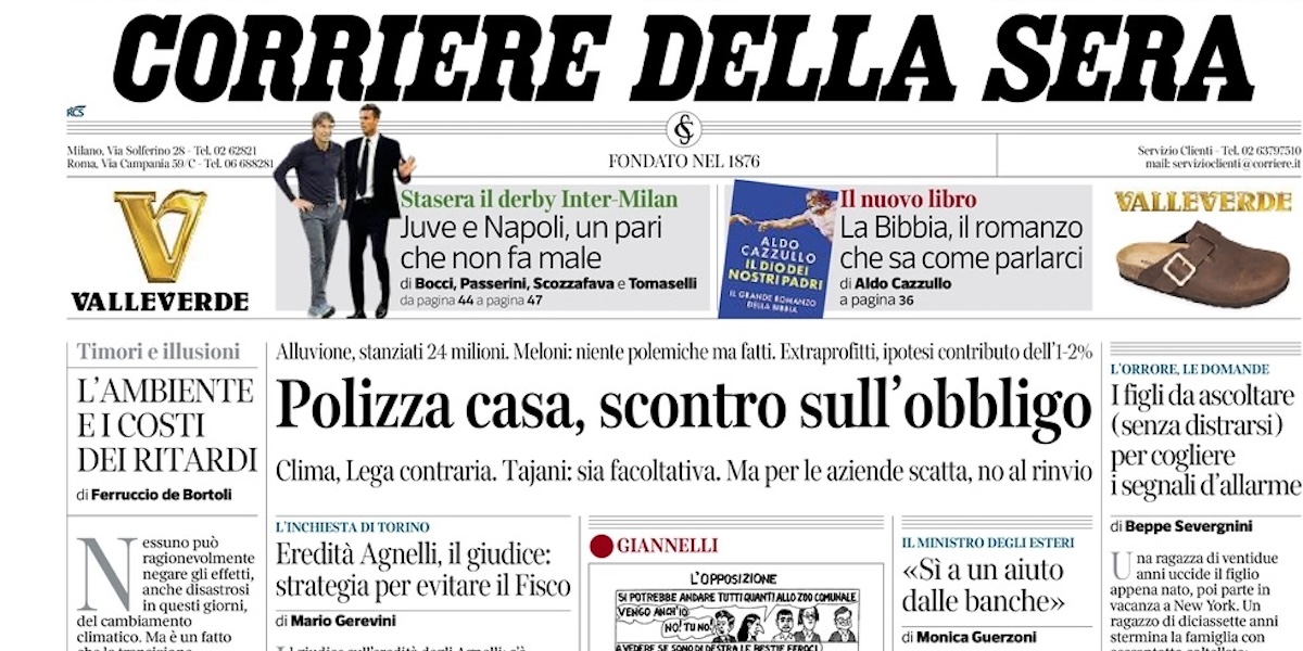 Le prime pagine di oggi