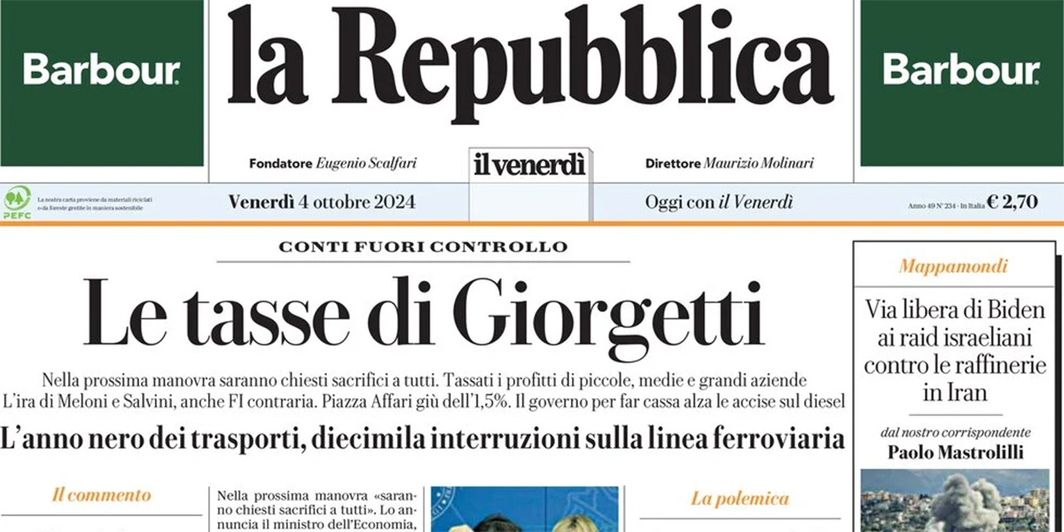 Le prime pagine di oggi