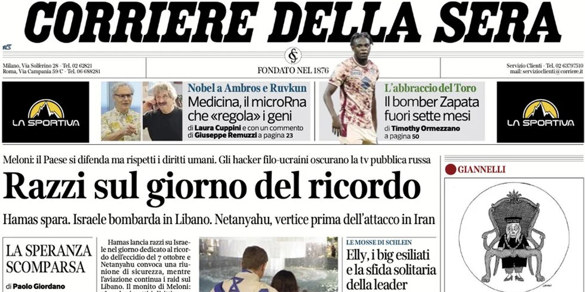 Le prime pagine di oggi