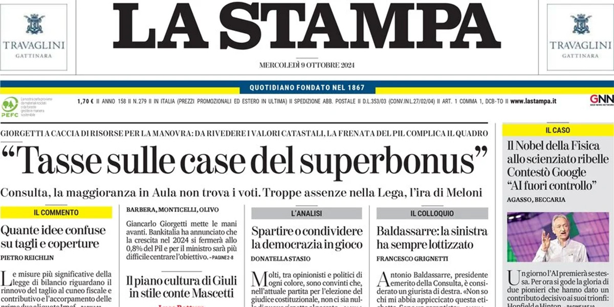 Le prime pagine di oggi