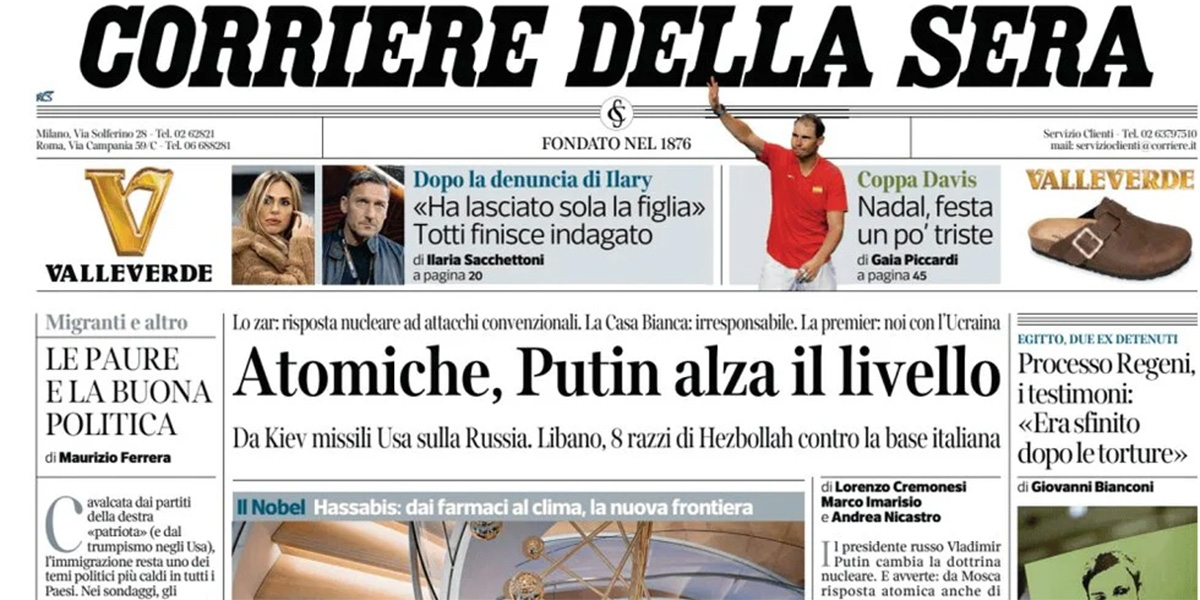 Le prime pagine di oggi