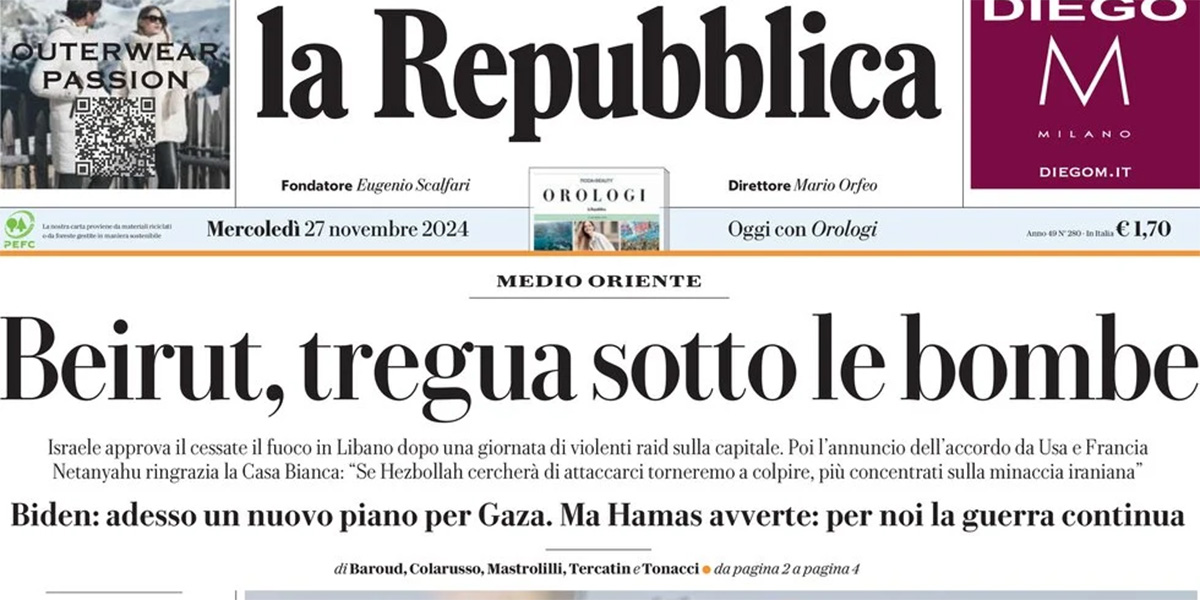 Le prime pagine di oggi