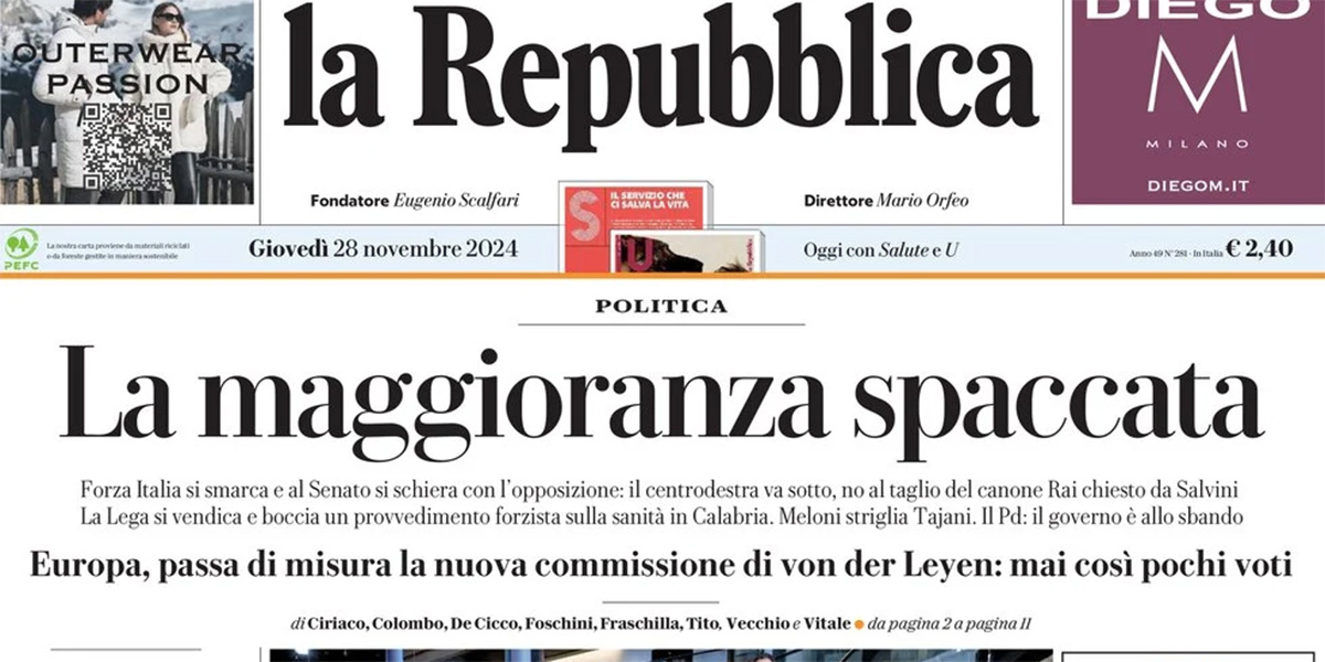 Le prime pagine di oggi