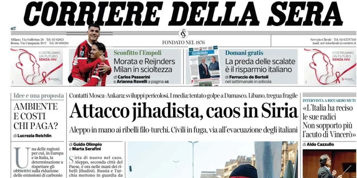 Le prime pagine di oggi