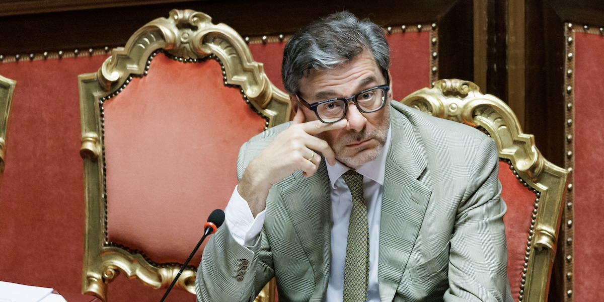 Il ministro dell'Economia Giancarlo Giorgetti al Senato, a settembre del 2025 (Roberto Monaldo/LaPresse)