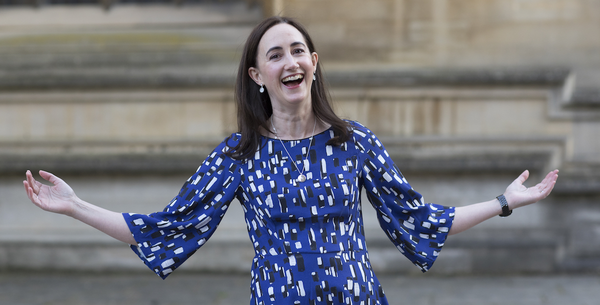 Sophie Kinsella all'Oxford Literary Festival nel 2018 (Getty Images © 2018 David Levenson)