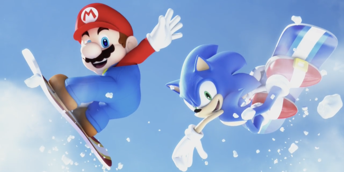 Un'immagine dal trailer del videogioco "Mario &amp; Sonic ai Giochi olimpici invernali", realizzato da Nintendo e pubblicato nel 2009 (Nintendo World Report/YouTube)