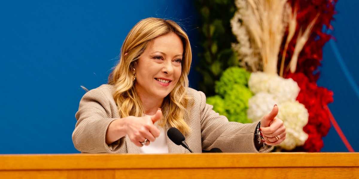 La presidente del Consiglio Giorgia Meloni in conferenza Montecitorio, il 9 gennaio 2026 (Filippo Attili/LaPresse)