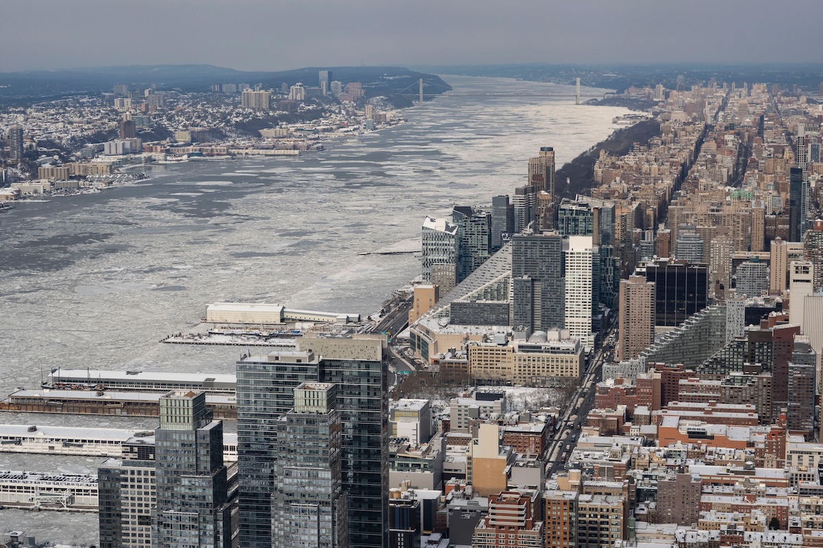 La rara gelata del fiume Hudson a New York