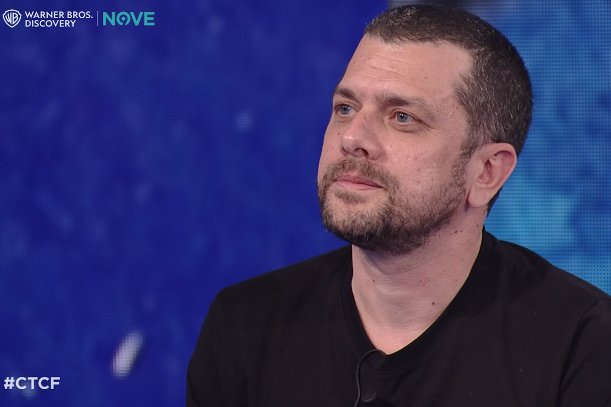 Alberto Trentini durante l'intervista a Che Tempo Che Fa, primo febbraio 2026 (Nove)