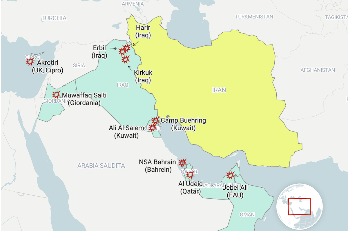 Gli attacchi dell’Iran contro il Golfo, con le mappe